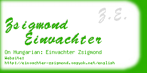 zsigmond einvachter business card